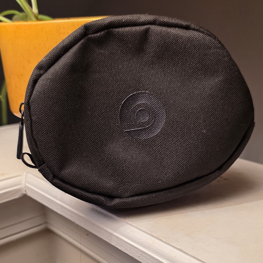 Beats Brand Black Compact Soft Round Pouch Bag